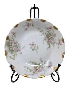 Antique Haviland Limoges Schleiger 146 Apple Blossom Gold Daub Bowls set of 4